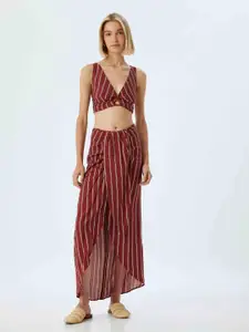 Koton Stripes Blouson Crop Top