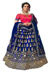 Maroosh Embroidered Thread Work Unstitched Lehenga & Blouse With Dupatta