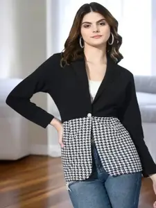 BAESD Geometric Printed Button Shrug