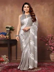 KALINI Striped Zari Pure Georgette Ready to Wear Saree with  unstitched blouse piece