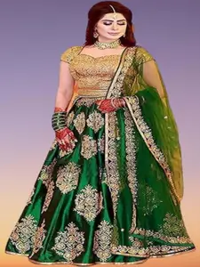 BAESD Embellished Semi-Stitched Lehenga & Unstitched Blouse With Dupatta