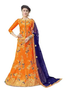 Maroosh Embroidered Thread Work Unstitched Lehenga & Blouse With Dupatta