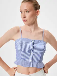 Koton Checked Cotton Crop Top