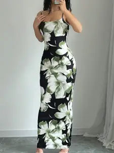 BAESD Women Floral Printed Sleeveless Bodycon Dress