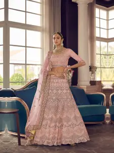 Fusionic Embroidered Semi-Stitched Lehenga & Unstitched Blouse With Dupatta