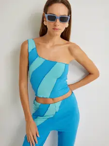 Koton One Shoulder Colourblocked Crop Top