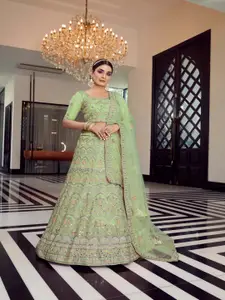 Fusionic Embroidered Semi-Stitched Lehenga & Unstitched Blouse With Dupatta