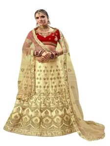 Maroosh Embroidered Thread Work Unstitched Lehenga & Blouse With Dupatta