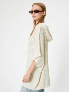 Koton Women Cable Knit Longline Pullover