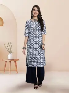 7Threads Geometric Printed Straight Kurta