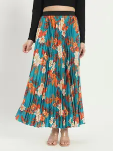 ZWERLON Floral Printed A-Line Maxi Skirt