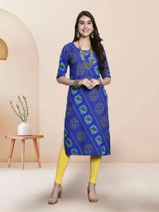 7Threads Geometric Printed Straight Kurta