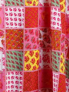 Exotic India Floral Printed Flared Maxi Skirt