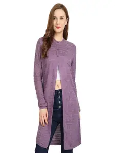 CLAPTON Self Design Woollen Open Front Longline Shrug