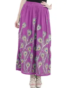 Exotic India Embroidered A-Line Maxi Skirts