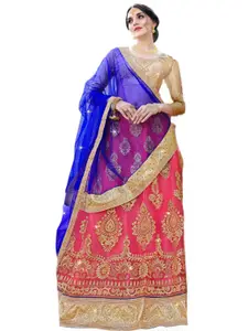 Maroosh Embroidered Thread Work Unstitched Lehenga & Blouse With Dupatta