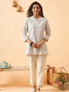 ARAVALII Chevron Printed Pure Cotton Kurti