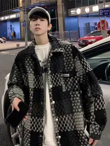 StyleCast Men Spread Collar Checked Casual Tailored Jacket