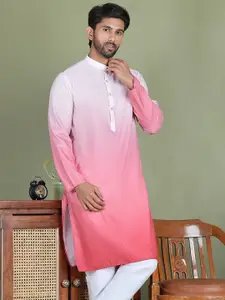 Jompers Dyed Sequinned Mandarin Collar Straight Kurta