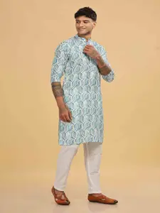 Anouk Geometric Woven Design Mandarin Collar Straight Kurta
