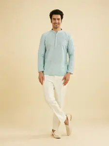 Manyavar Men Printed Thread Work Short Kurta