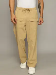 The Roadster Lifestyle Co Men Pure Cotton Casual Cargo Trousers