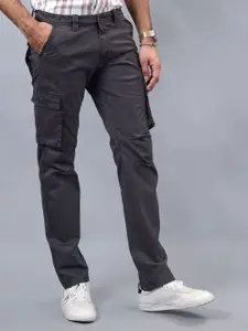 JADE BLUE Men Mid-Rise Slim Fit Cargos Trousers