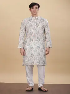 Anouk Abstract Woven Design Mandarin Collar Straight Kurta