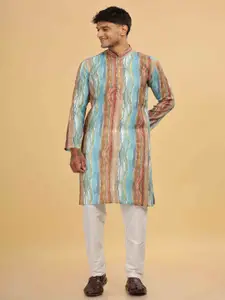 Anouk Abstract Woven Design Mandarin Collar Straight Kurta