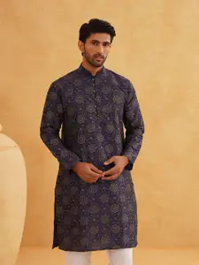SOJANYA Ethnic Motifs Printed Mandarin Collar Straight Long Kurta
