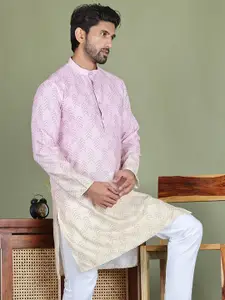 Anouk Abstract Printed Mandarine Collar Sequinned Kurta