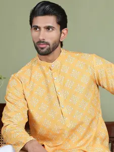 Anouk Geometric Printe Mandarine collar Straight Kurta