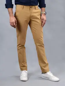 JADE BLUE Men Cotton Mid-Rise Slim Fit Trousers