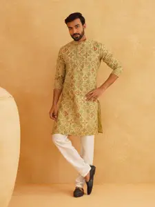 SOJANYA Ethnic Motifs Printed Band Collar Straight Long Kurta