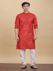 Anouk Men Ethnic Motifs Printed Mandarin Collar Straight Kurta