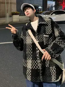 StyleCast Men Spread Collar Checked Casual Tailored Jacket