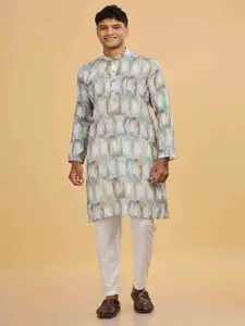Anouk Abstract Woven Design Mandarin Collar Straight Kurta