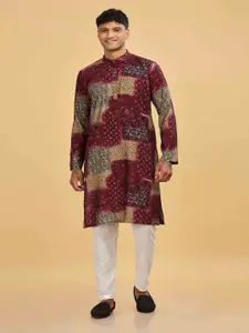 Anouk Abstract Printed Mandarin Collar Straight Kurta