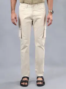 JADE BLUE Men Cotton Slim Fit Cargos Trousers