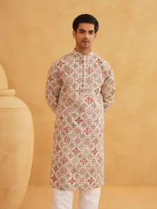 SOJANYA Ethnic Motifs Printed Band Collar Straight Kurta