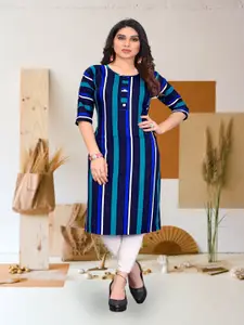 KETAKI FASHION Striped Round Neck Straight Kurta