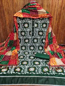 MANVAA Floral Embroidered Unstitched Dress Material