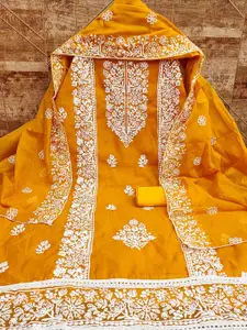 MANVAA Floral Embroidered Unstitched Dress Material