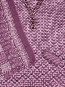 MANVAA Floral Printed Thread Work Unstitched Dress Material