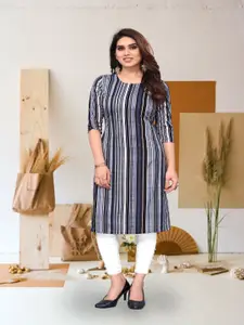 KETAKI FASHION Geometric Printed Round Neck Straight Kurta