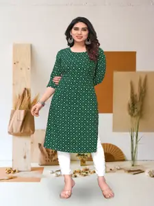 KETAKI FASHION Geometric Printed Round Neck Straight Kurta