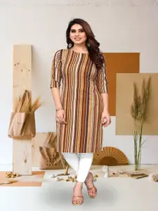 KETAKI FASHION Striped Round Neck Straight Kurta