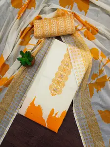 MANVAA Floral Printed Stone Work Unstitched Dress Material