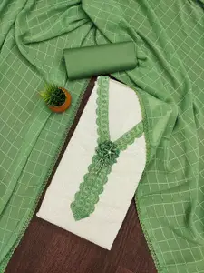 MANVAA Floral Embroidered Unstitched Dress Material