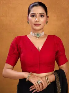 KALINI Embroidered Cotton Saree Blouse